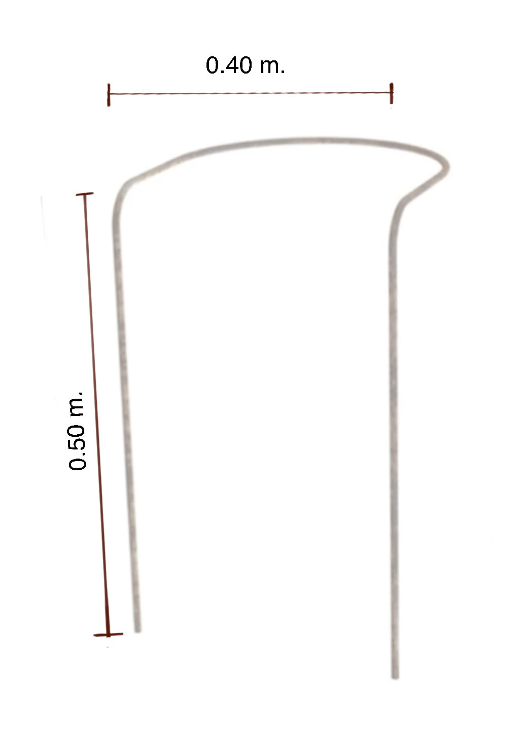 Tutor de Hierro en ½ Circunferencia altura 50 cm