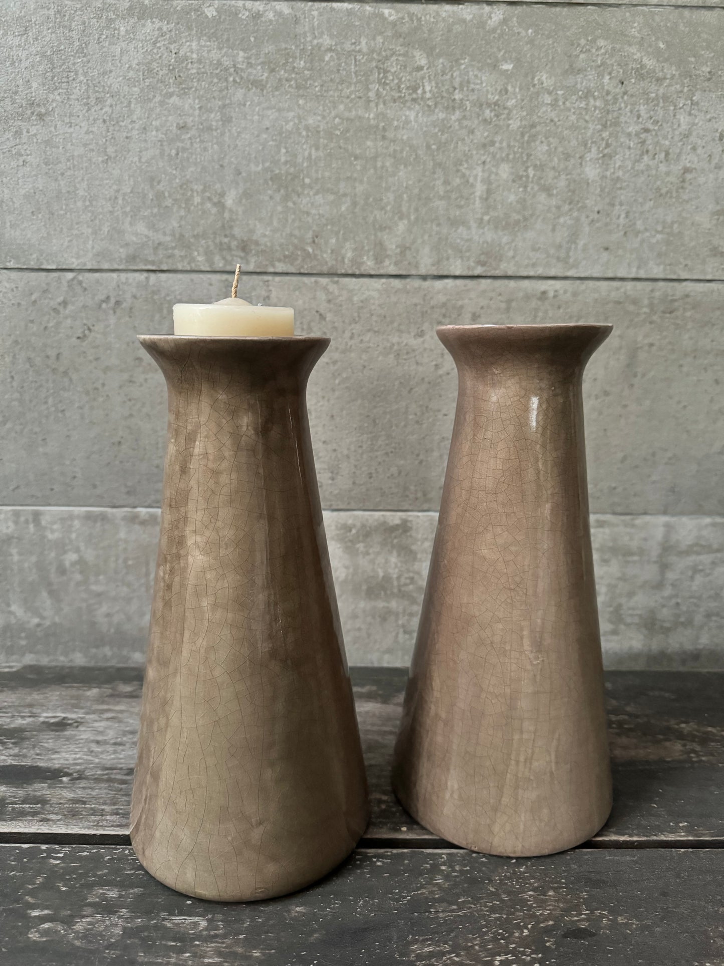 Set 2 candelabros cerámica